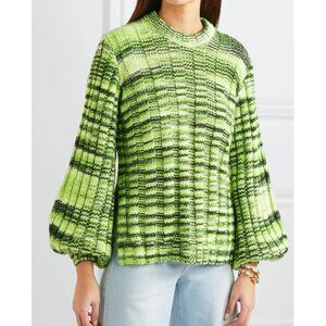 Ganni Green Space Dye Sweater